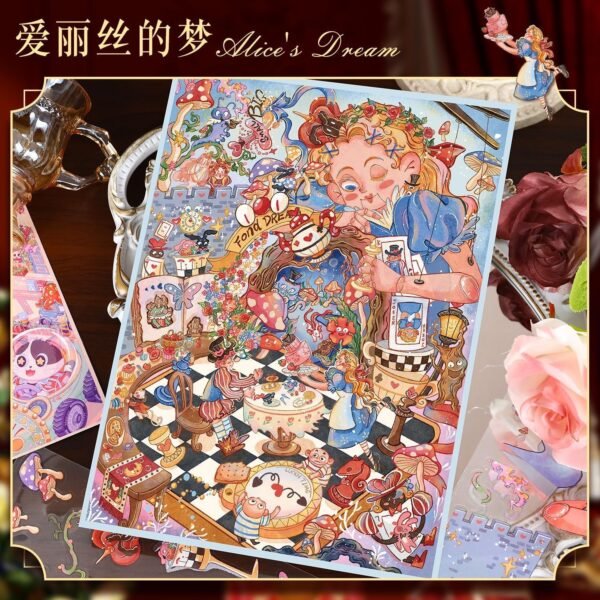 3D House Stickers Kit, Miniature Scene Stickers, Sticker Scene - Alice in Wonderland, DIY Extra Large Scene Stickers